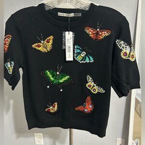 Alice and Olivia Butterfly Sequin Sweater
